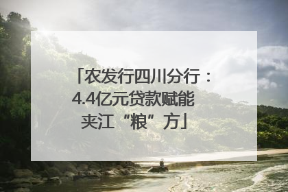 农发行四川分行：4.4亿元贷款赋能夹江“粮”方
