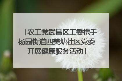 农工党武昌区工委携手杨园街道四美塘社区党委开展健康服务活动