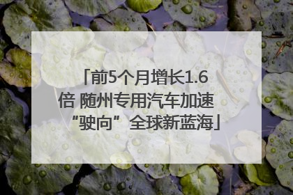 前5个月增长1.6倍 随州专用汽车加速“驶向”全球新蓝海