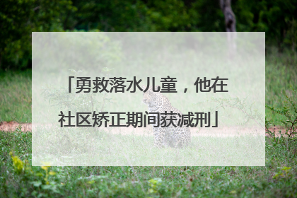 勇救落水儿童，他在社区矫正期间获减刑