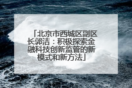 北京市西城区副区长郭洁：积极探索金融科技创新监管的新模式和新方法