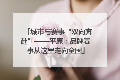 城市与赛事“双向奔赴”——平原：品牌赛事从这里走向全国