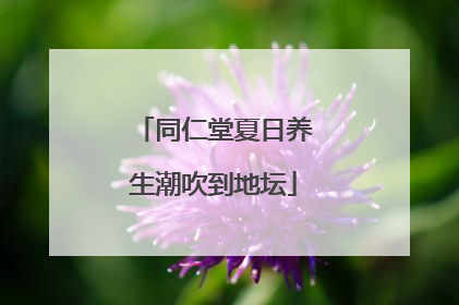 同仁堂夏日养生潮吹到地坛