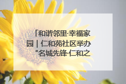 和谐邻里·幸福家园｜仁和苑社区举办“名城先锋·仁和之家”文明实践活动