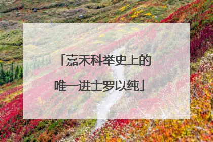 嘉禾科举史上的唯一进士罗以纯