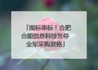 围标串标！合肥合能信息科技暂停全军采购资格