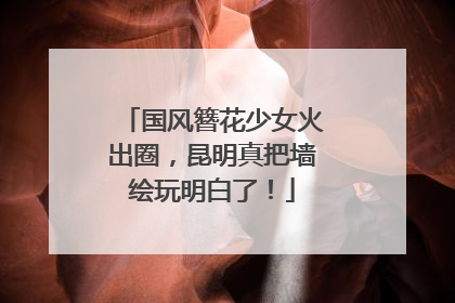 国风簪花少女火出圈，昆明真把墙绘玩明白了！