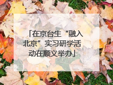 在京台生“融入北京”实习研学活动在顺义举办