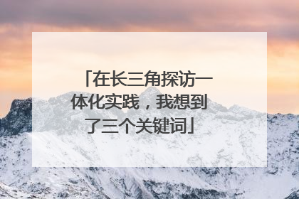 在长三角探访一体化实践，我想到了三个关键词
