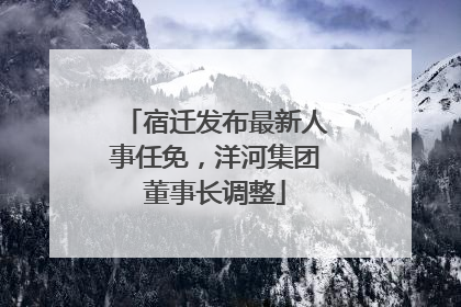宿迁发布最新人事任免，洋河集团董事长调整