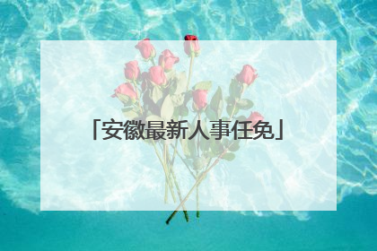 安徽最新人事任免