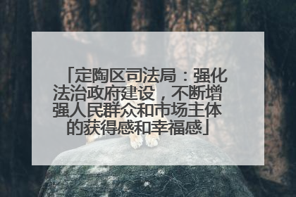 定陶区司法局：强化法治政府建设，不断增强人民群众和市场主体的获得感和幸福感
