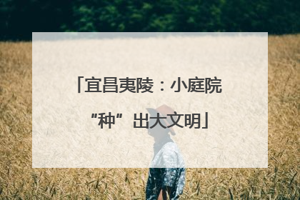 宜昌夷陵：小庭院“种”出大文明