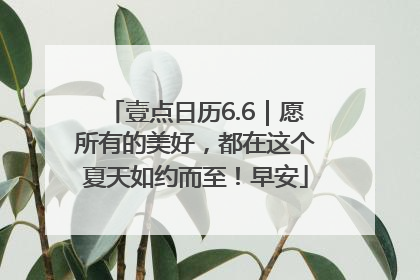 壹点日历6.6｜愿所有的美好，都在这个夏天如约而至！早安