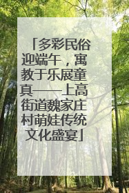 多彩民俗迎端午，寓教于乐展童真——上高街道魏家庄村萌娃传统文化盛宴