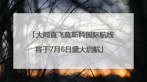 大同直飞莫斯科国际航线将于7月6日盛大启航