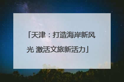 天津：打造海岸新风光 激活文旅新活力
