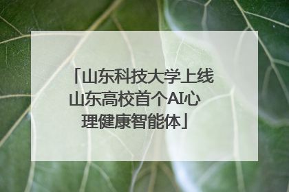 山东科技大学上线山东高校首个AI心理健康智能体