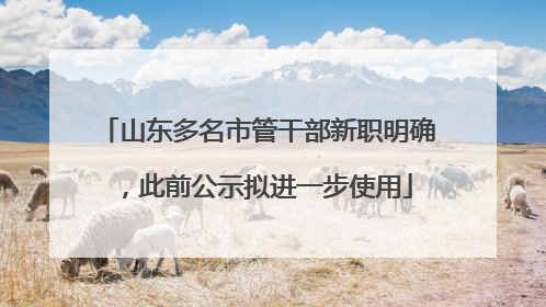 山东多名市管干部新职明确，此前公示拟进一步使用