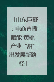 山东巨野：电商直播赋能 黄桃产业“甜”出发展新路径