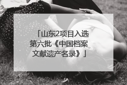 山东2项目入选第六批《中国档案文献遗产名录》