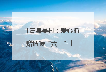 嵩县吴村：爱心捐赠情暖“六一”