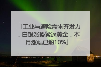 工业与避险需求齐发力，白银涨势紧逼黄金，本月涨幅已逾10%