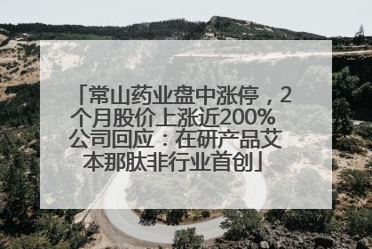 常山药业盘中涨停，2个月股价上涨近200% 公司回应：在研产品艾本那肽非行业首创