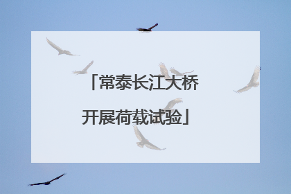 常泰长江大桥开展荷载试验