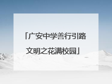 广安中学善行引路 文明之花满校园