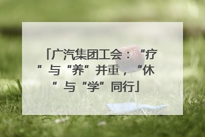 广汽集团工会：“疗”与“养”并重，“休”与“学”同行