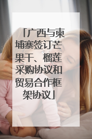 广西与柬埔寨签订芒果干、榴莲采购协议和贸易合作框架协议
