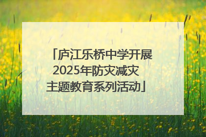 庐江乐桥中学开展2025年防灾减灾主题教育系列活动