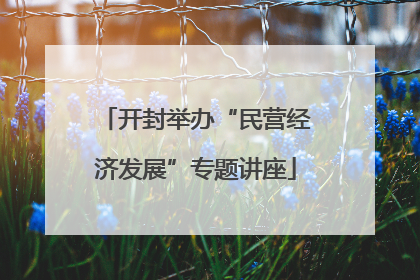 开封举办“民营经济发展”专题讲座