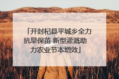 开封杞县平城乡全力抗旱保苗 新型灌溉助力农业节本增效