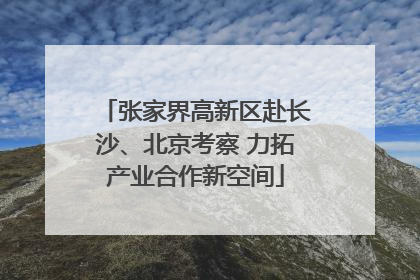 张家界高新区赴长沙、北京考察 力拓产业合作新空间