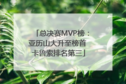 总决赛MVP榜：亚历山大升至榜首 卡鲁索排名第三
