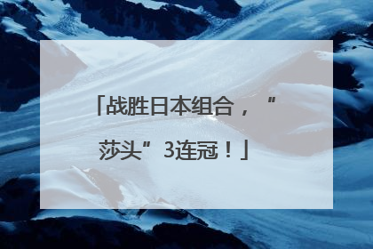 战胜日本组合，“莎头”3连冠！