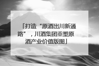 打造“原酒出川新通路”，川酒集团重塑原酒产业价值版图
