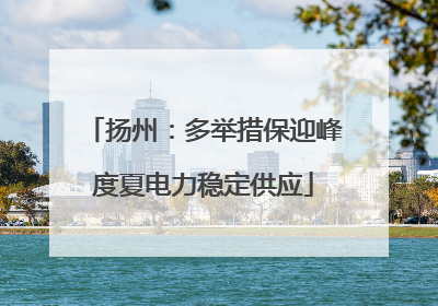 扬州：多举措保迎峰度夏电力稳定供应