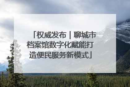 权威发布｜聊城市档案馆数字化赋能打造便民服务新模式