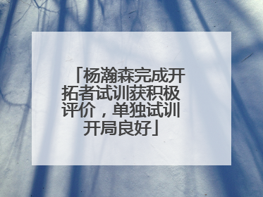 杨瀚森完成开拓者试训获积极评价，单独试训开局良好
