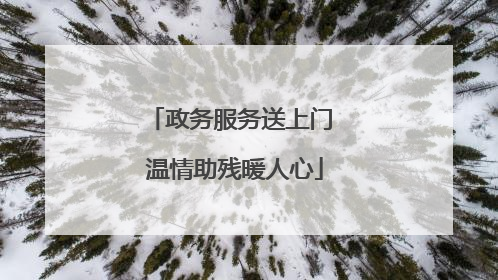 政务服务送上门 温情助残暖人心