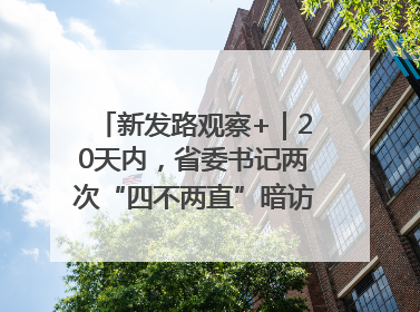 新发路观察+｜20天内，省委书记两次“四不两直”暗访，有何深意？