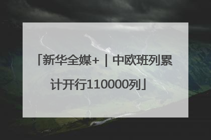 新华全媒+｜中欧班列累计开行110000列