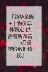 新华全媒+｜物价总体稳定 供需有所改善——5月份物价数据透视