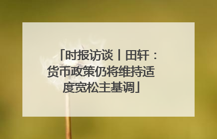 时报访谈丨田轩：货币政策仍将维持适度宽松主基调
