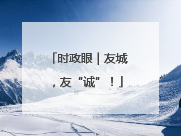 时政眼｜友城，友“诚”！