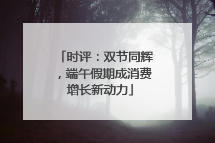 时评：双节同辉，端午假期成消费增长新动力