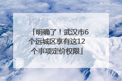 明确了！武汉市6个远城区享有这12个事项定价权限